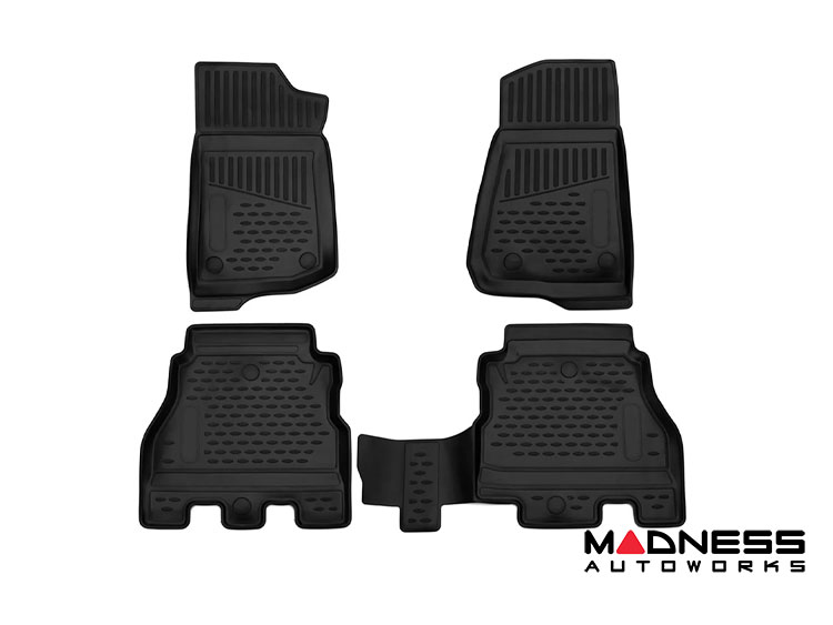 Jeep Wrangler JL Floor Liners - 3D Molded - Front + Rear - 4 Door